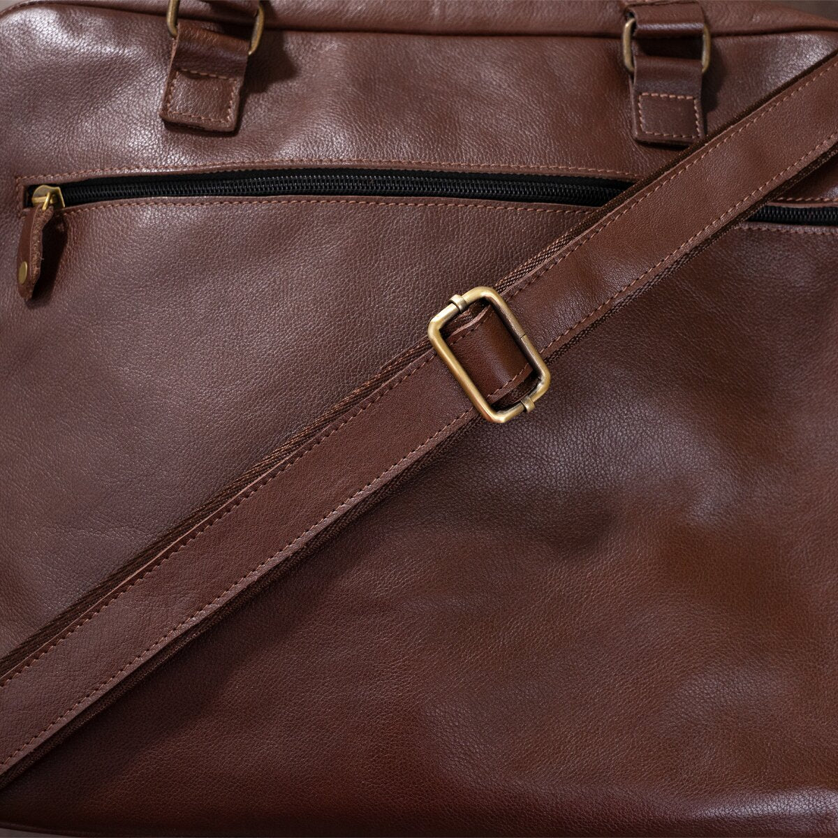 Men's Leather Laptop Bag SHVIGEL 19109 Brown Made of Genuine Leather