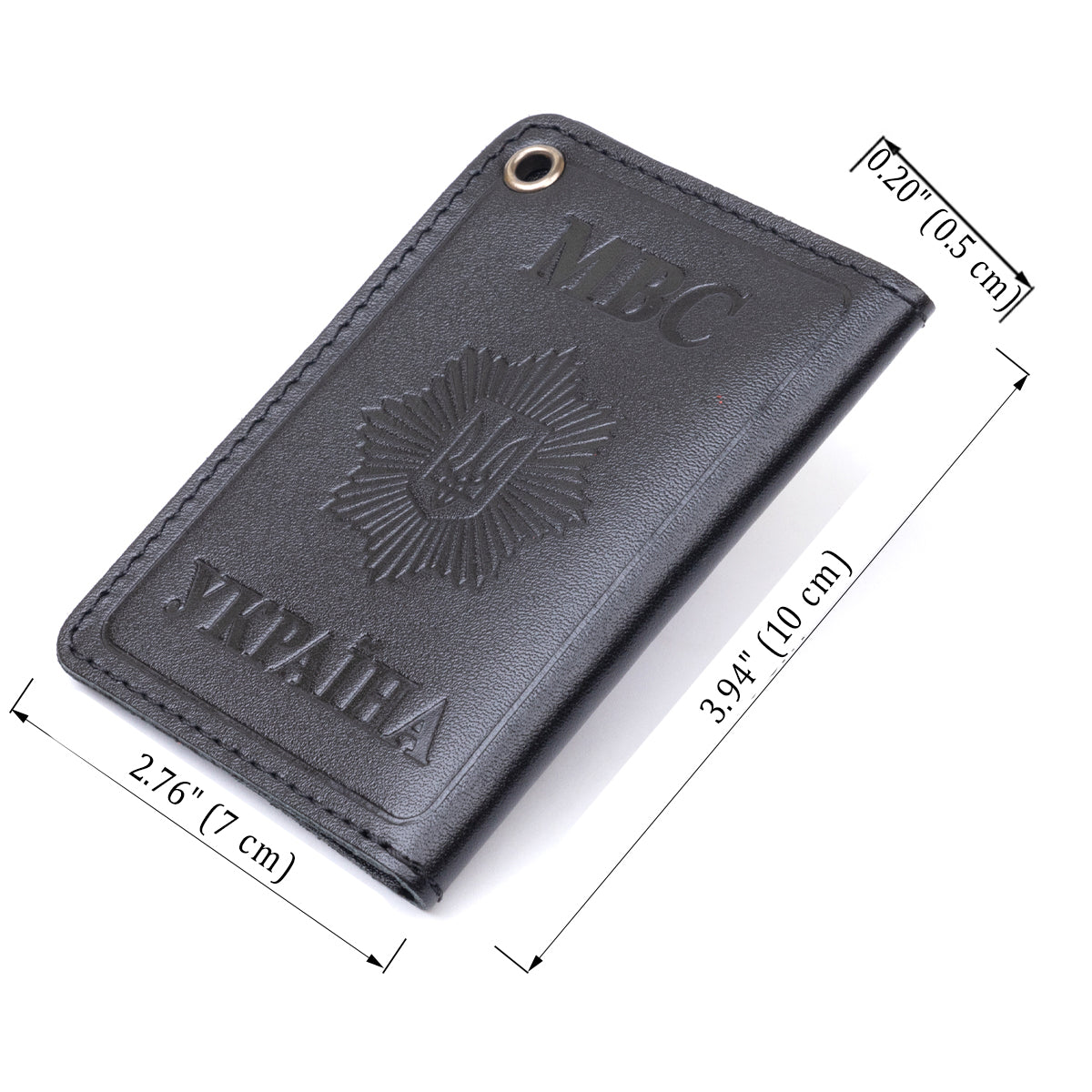 Compact Document Cover SHVIGEL 13980 Black, Genuine Leather, Made in Ukraine