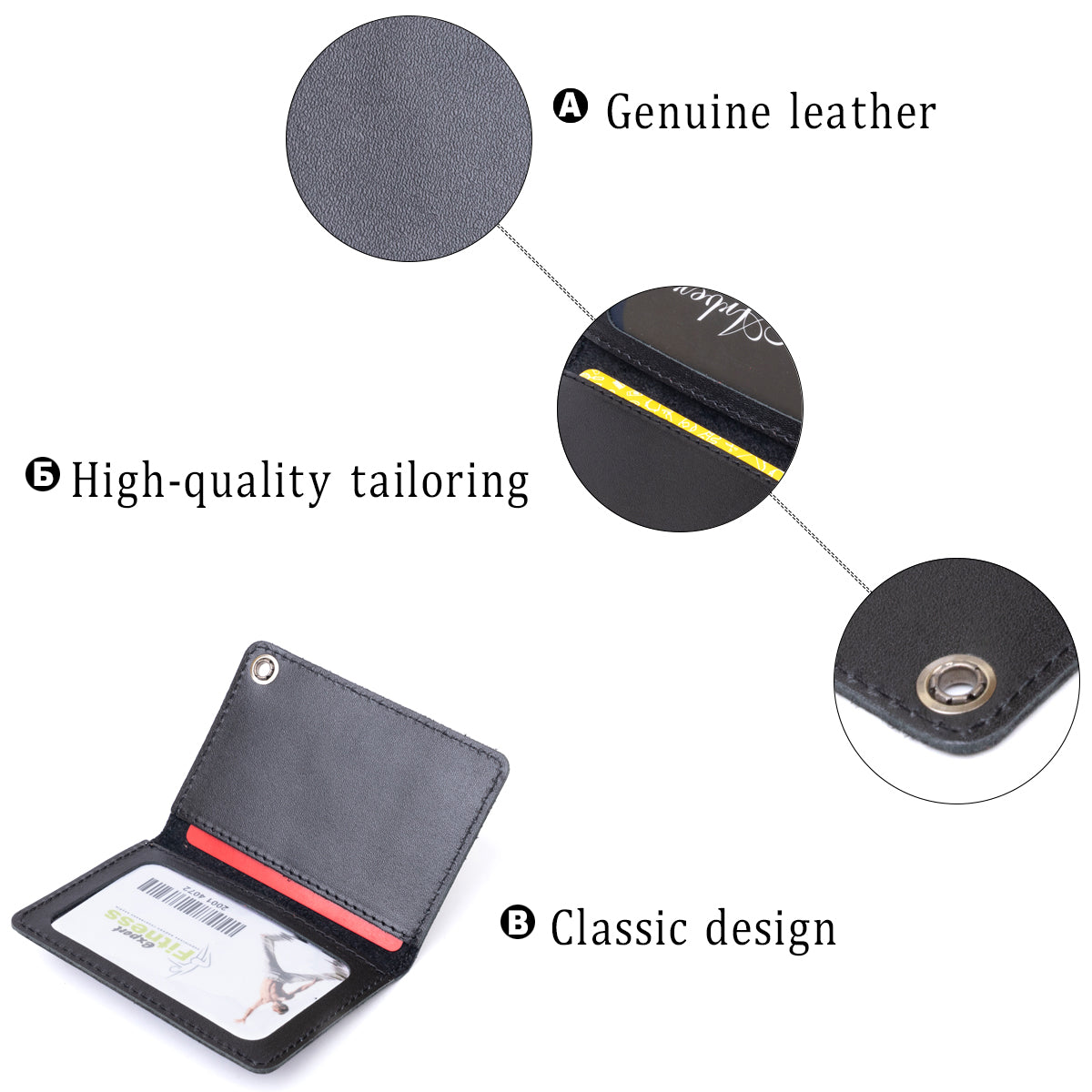Compact Document Cover SHVIGEL 13980 Black, Genuine Leather, Made in Ukraine