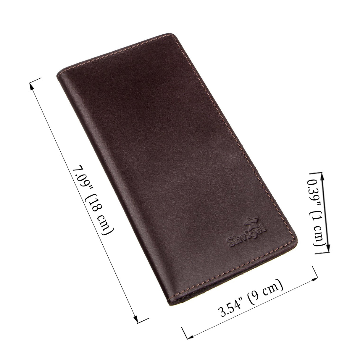 Vertical Wallet SHVIGEL 13992 Brown Genuine Leather Made in Ukraine