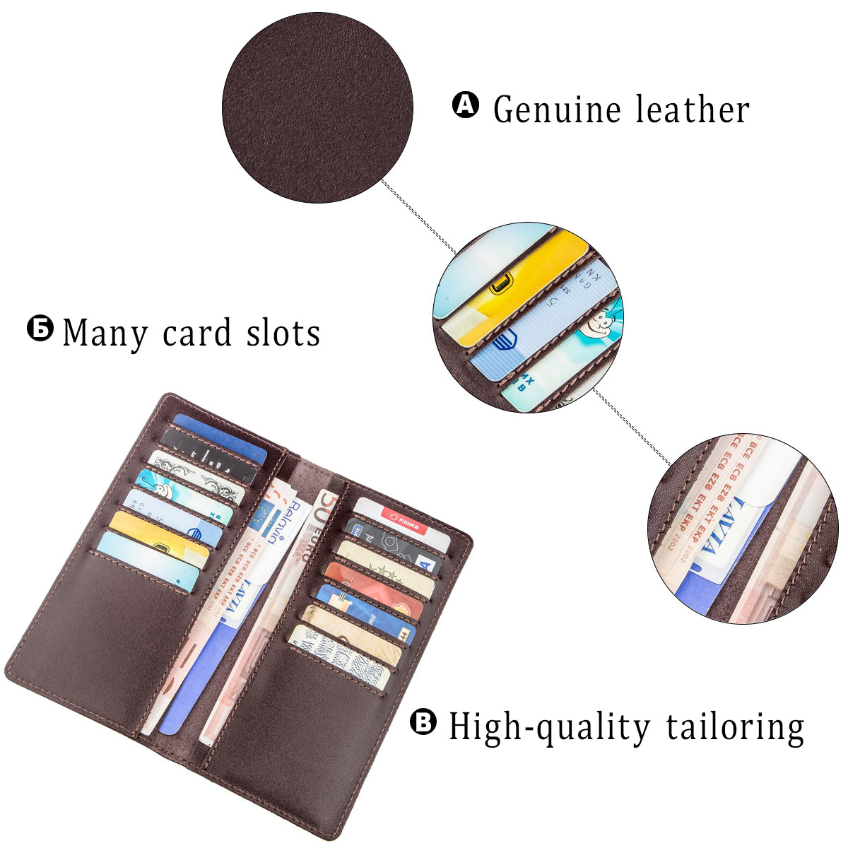 Vertical Wallet SHVIGEL 13992 Brown Genuine Leather Made in Ukraine