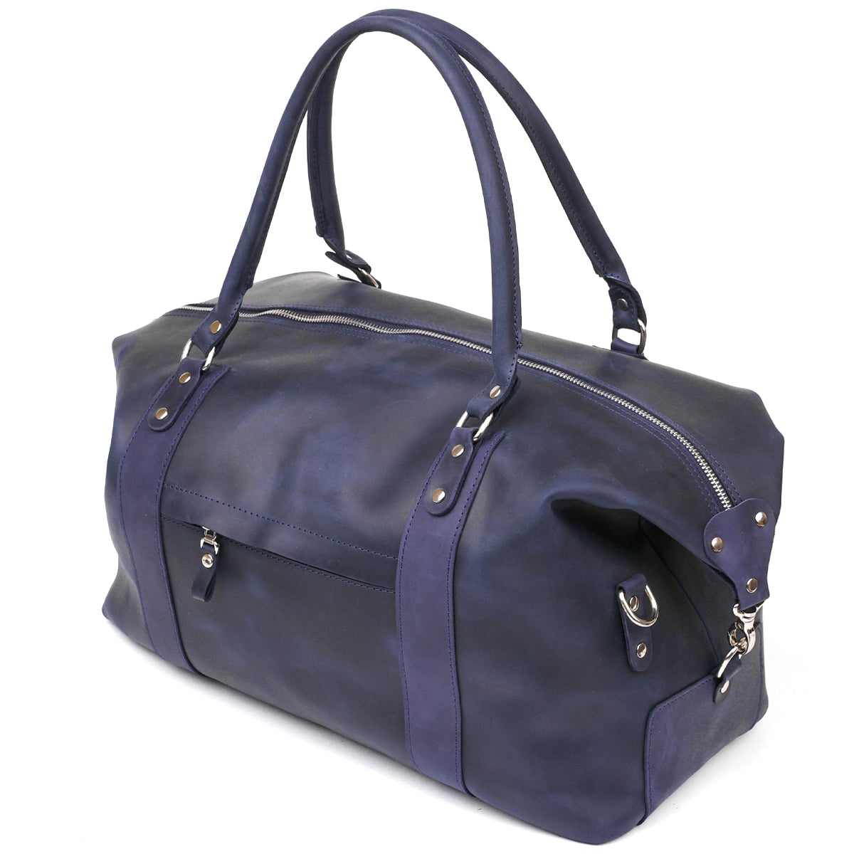 Travel Bag SHVIGEL 11127 Blue Natural Leather Ukrainian Craftsmanship