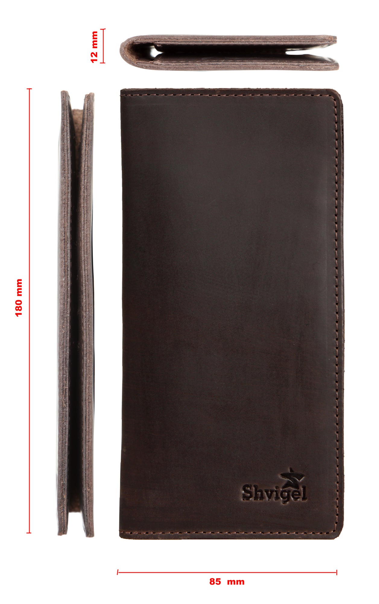 Leather Wallet SHVIGEL 13789 Brown | Genuine Leather | Made in Ukraine