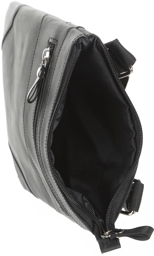 Leather Bag SHVIGEL 11024 Black Genuine Leather Handmade from Ukraine