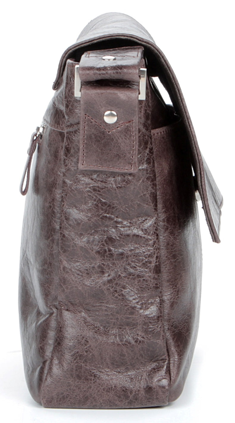 Leather Bag SHVIGEL 00799 Brown Made in Ukraine Natural Leather Durable Design