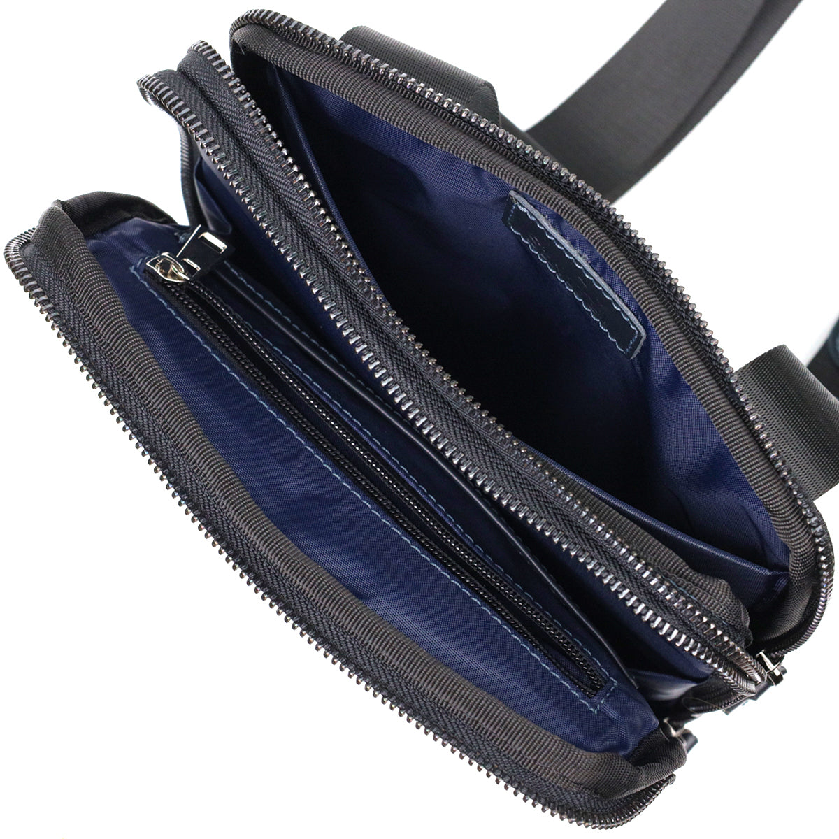 Stylish Men's Shoulder Bag SHVIGEL 22142 Blue Genuine Leather from Ukraine