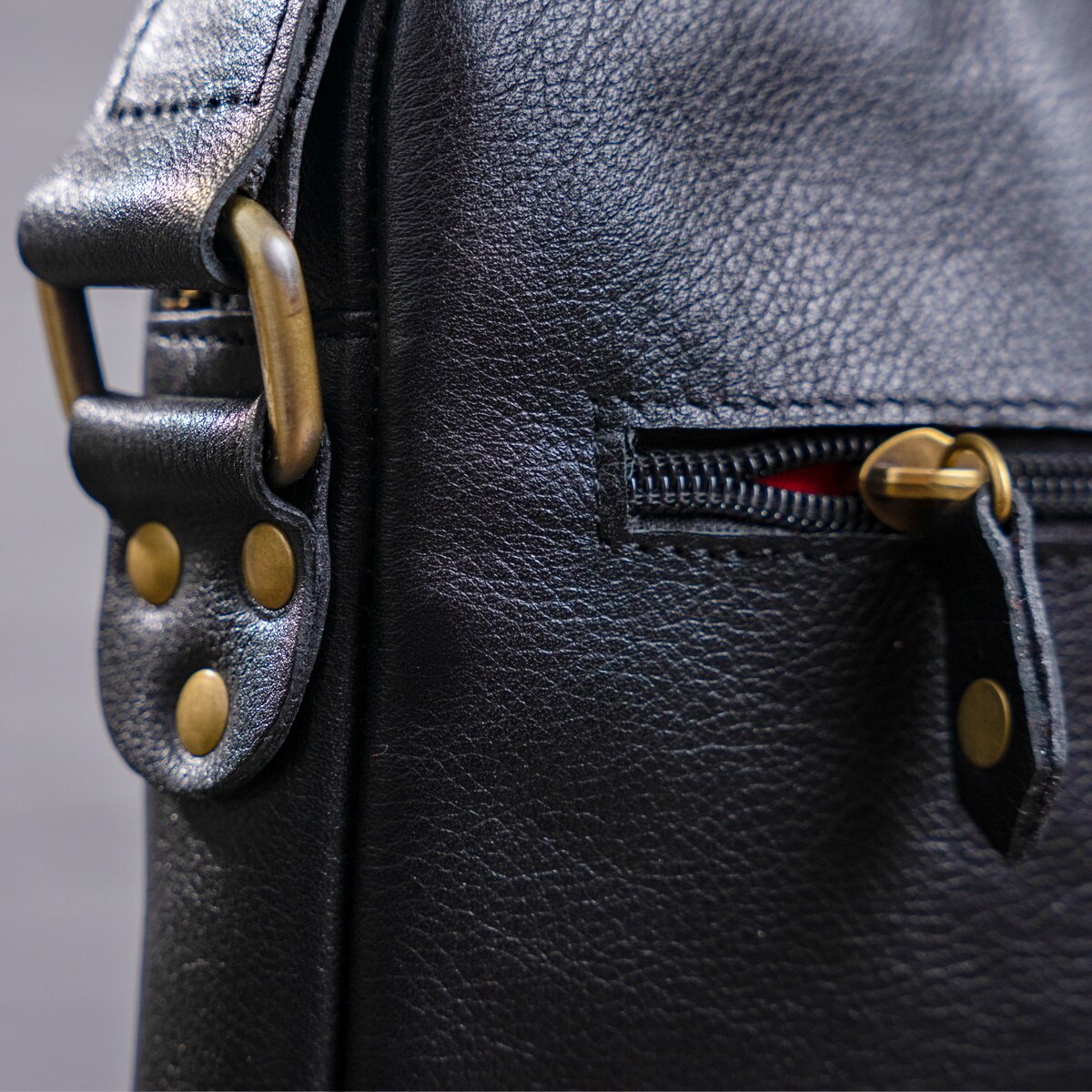 Men's Leather Bag SHVIGEL 19111 Black Genuine Leather Durable Design