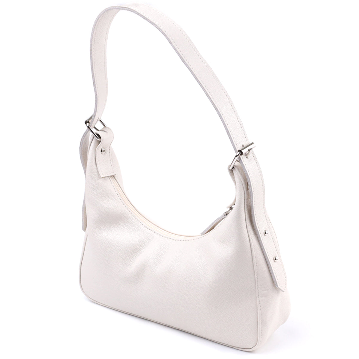 Baguette Bag SHVIGEL 22831 Beige Adjustable Leather Strap Made in Ukraine