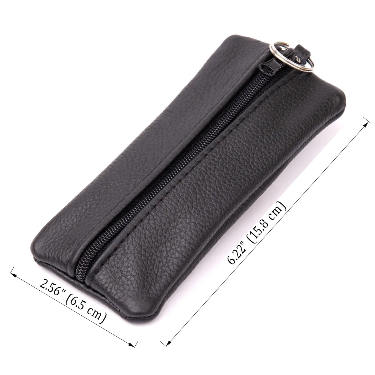 Spacious Black Leather Key Holder SHVIGEL 15310 - Durable Natural Leather for Keys