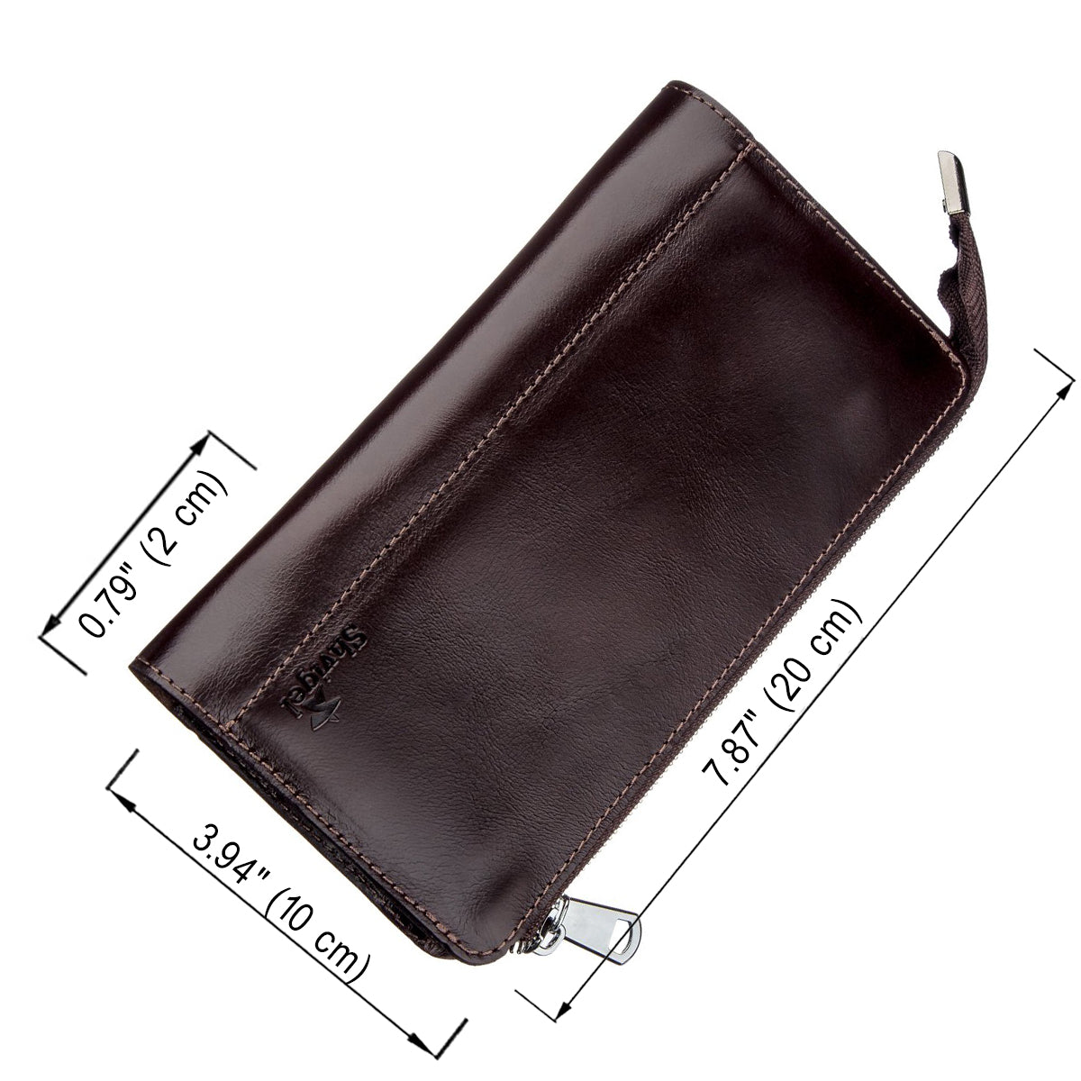 Men's Leather Clutch SHVIGEL 16184 Brown | Premium Natural Leather Design