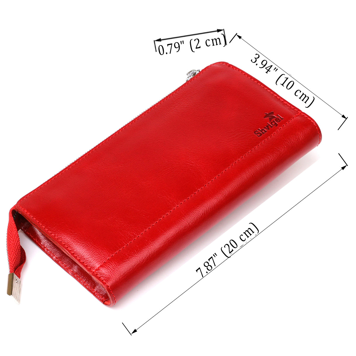 Bright Red Leather Clutch for Women by SHVIGEL Model 16185 Made in Ukraine Natural Leather
