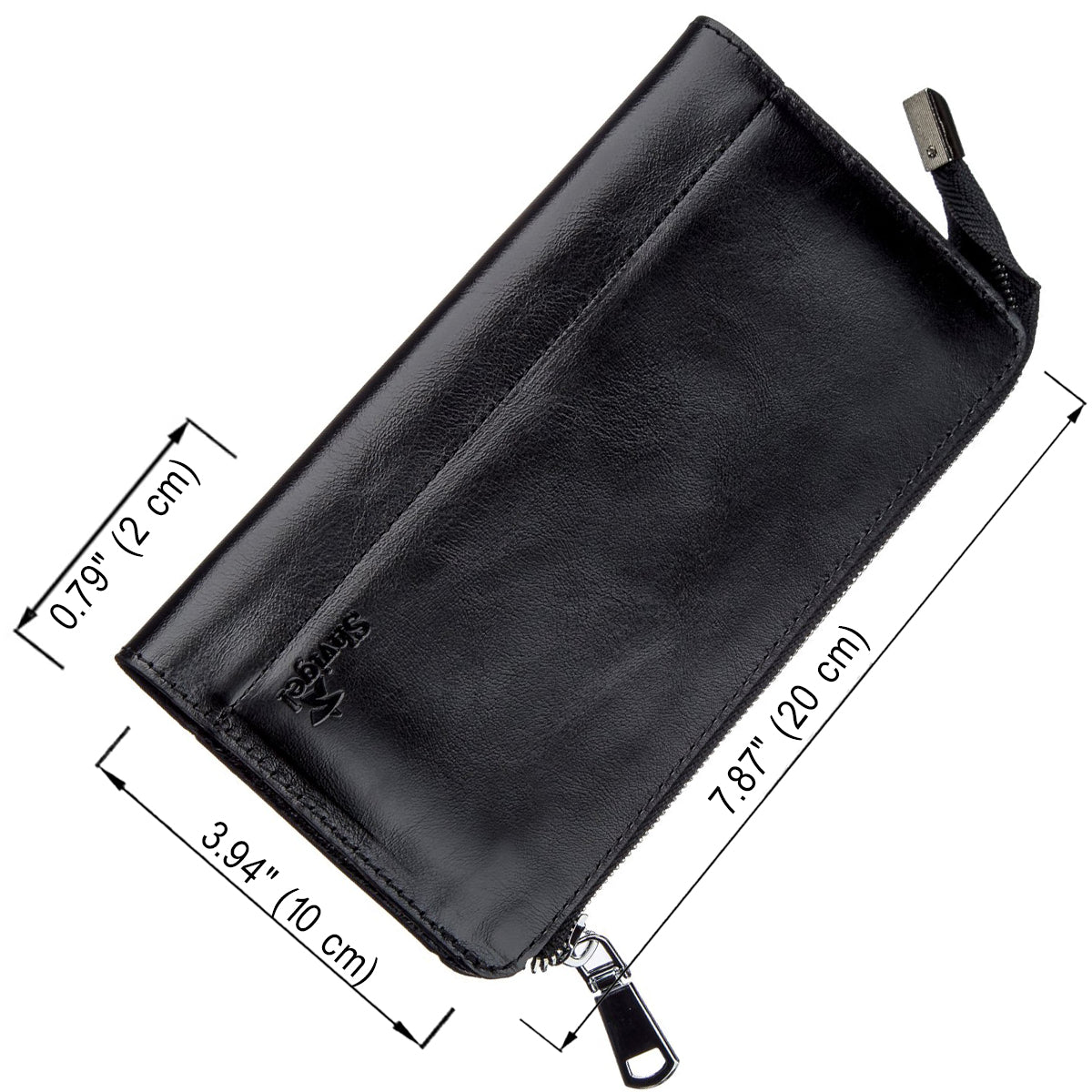 Unisex Leather Clutch SHVIGEL 16186 Black, Made in Ukraine, Natural Leather