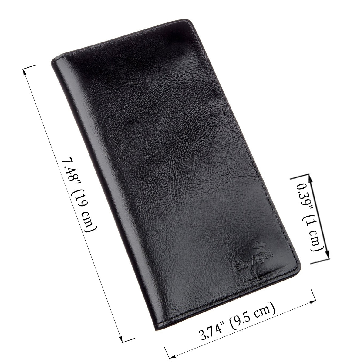 Vertical Men's Wallet SHVIGEL 16195 Black Genuine Leather from Ukraine