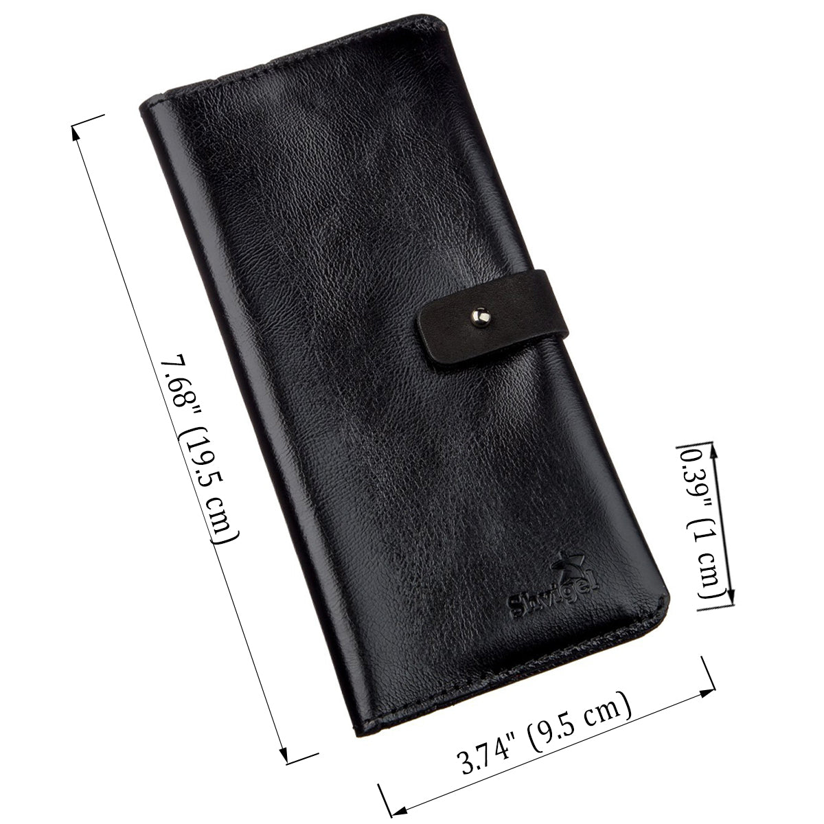 Men's Vertical Wallet SHVIGEL 16204 Black Genuine Leather Made in Ukraine