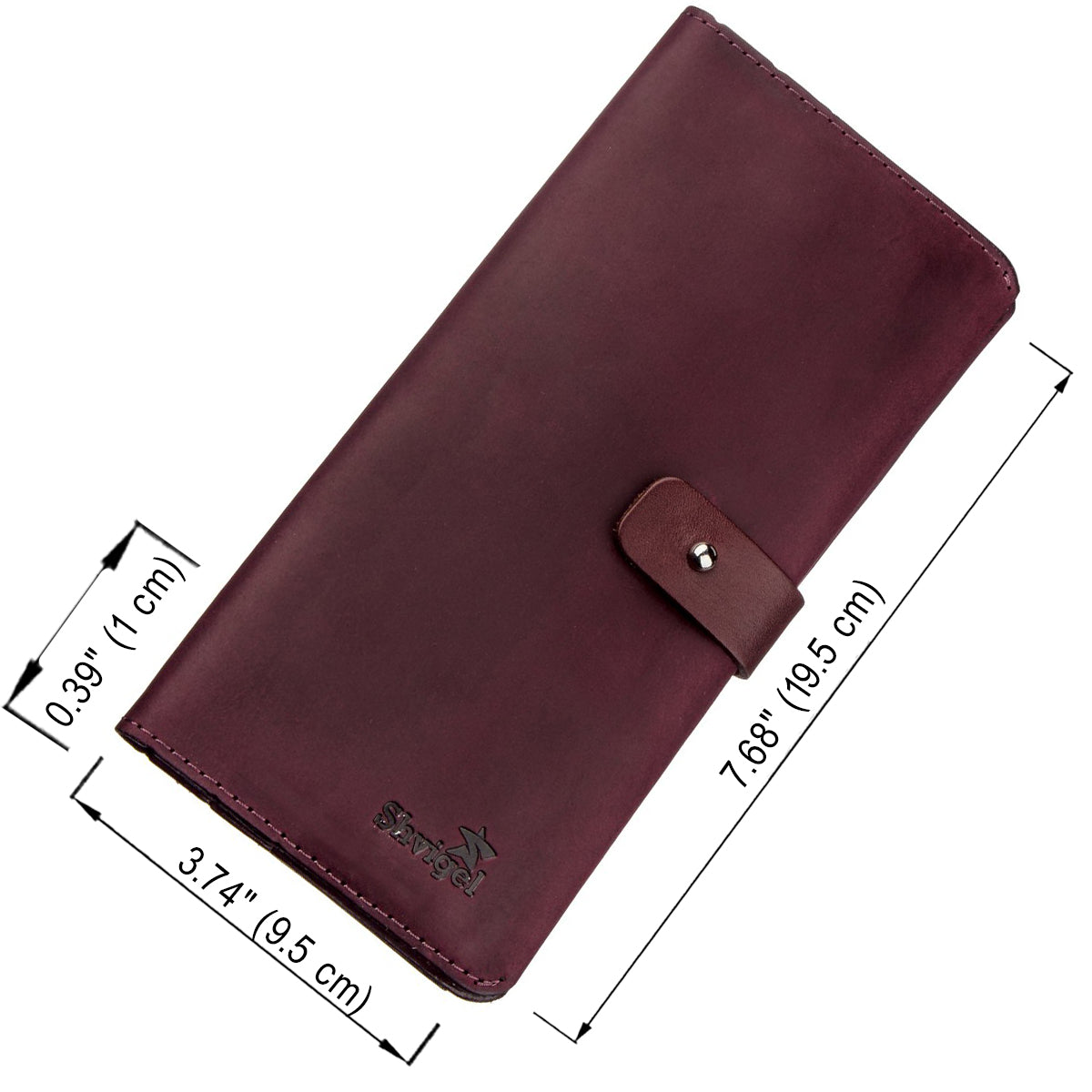 Vintage Leather Women's Wallet SHVIGEL 16205 Burgundy Made in Ukraine, Premium Quality
