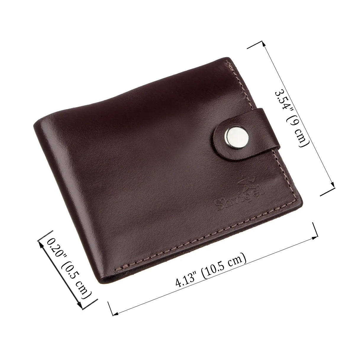 Men's Leather Wallet with Coin Pocket SHVIGEL 16213 Brown Natural Leather Made in Ukraine