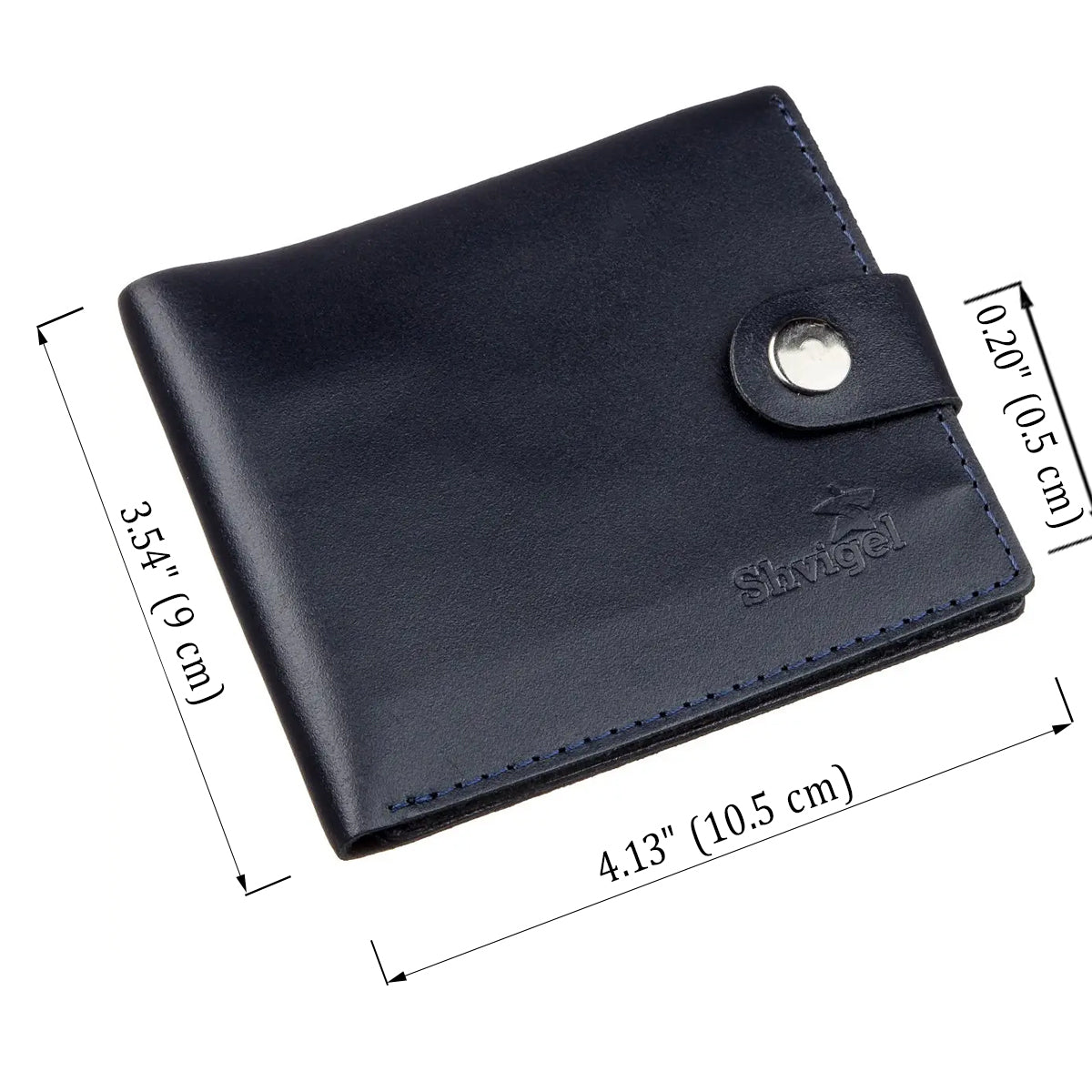 Horizontal Men's Wallet SHVIGEL 16216 Blue Genuine Leather from Ukraine