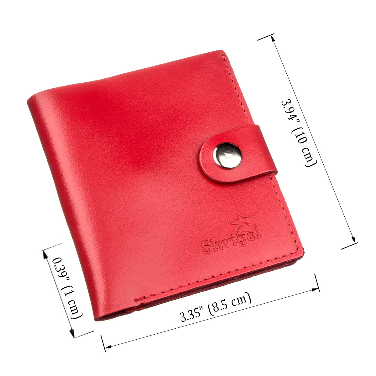 Vertical Women's Leather Wallet with Coin Pocket SHVIGEL 16219 Red - Ukraine Made, Genuine Leather