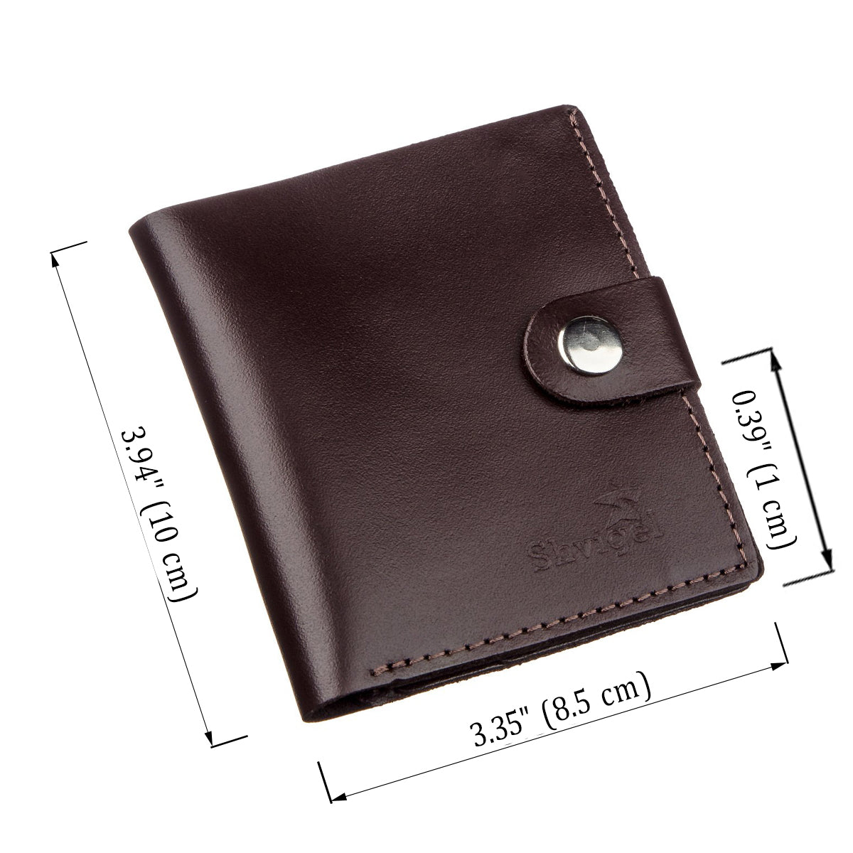 Vertical Men's Leather Wallet SHVIGEL 16222 Brown Natural Leather Handmade