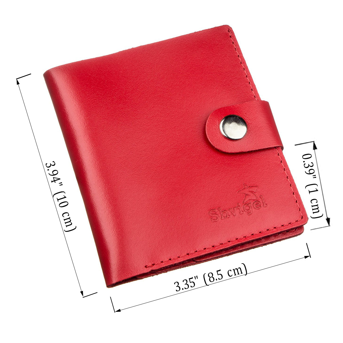 Vertical Women’s Leather Wallet SHVIGEL 16223 Red, Made in Ukraine, Genuine Leather