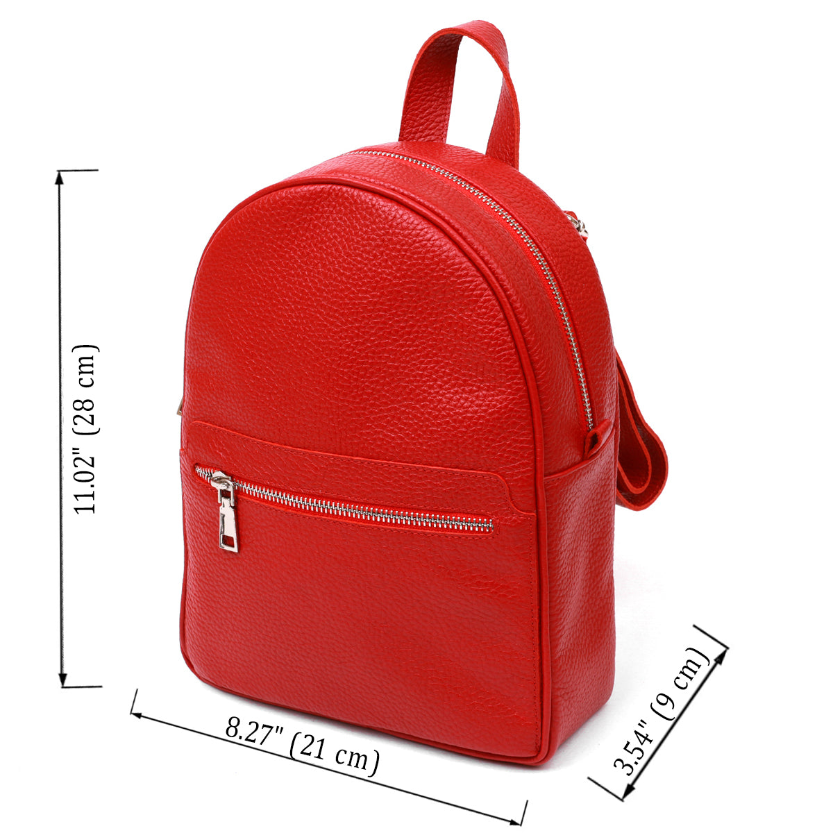 City Women's Backpack SHVIGEL 16301 Red Genuine Leather Classic Design