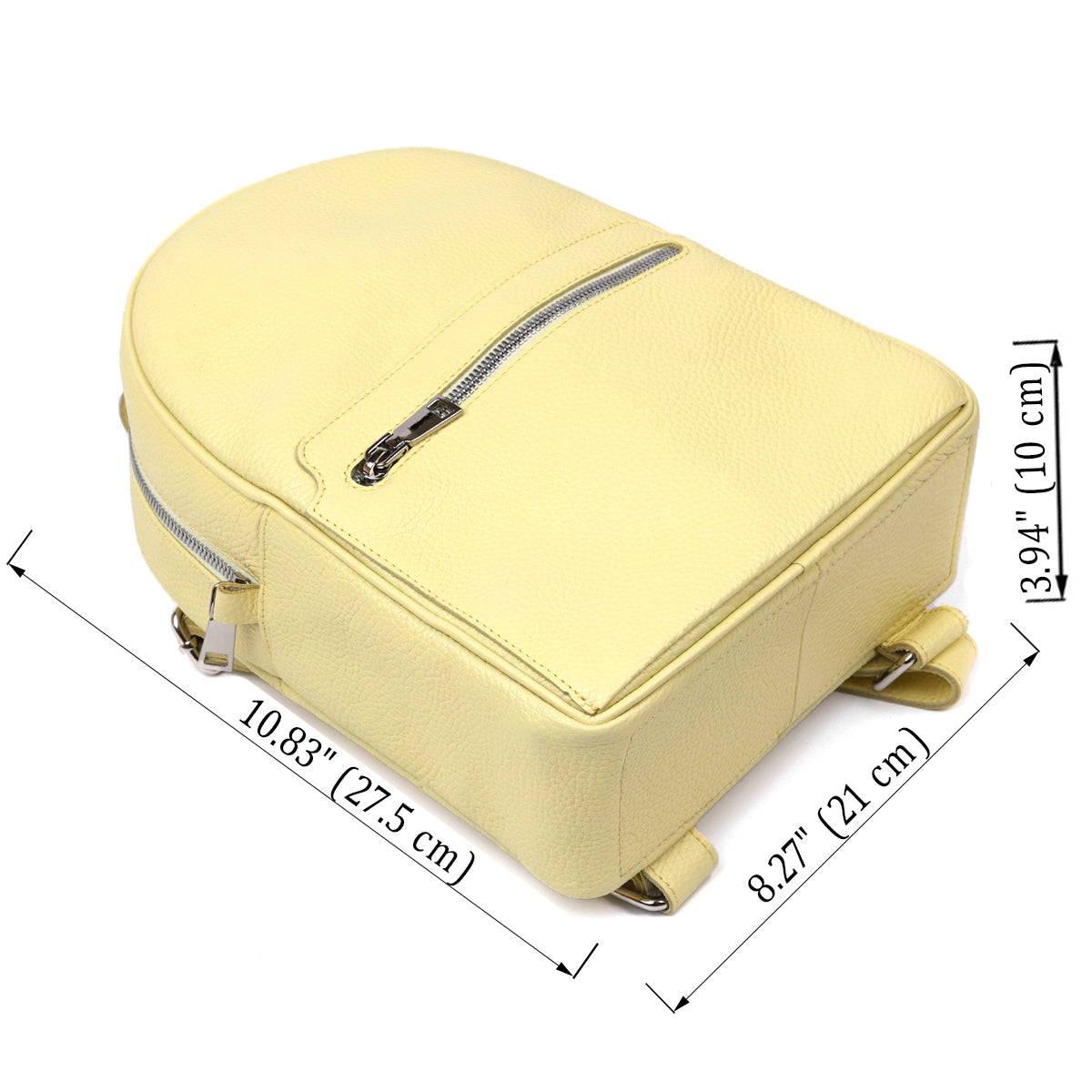 Original Women's Leather Backpack SHVIGEL 16307 Lemon Yellow - Genuine Leather, Stylish Design