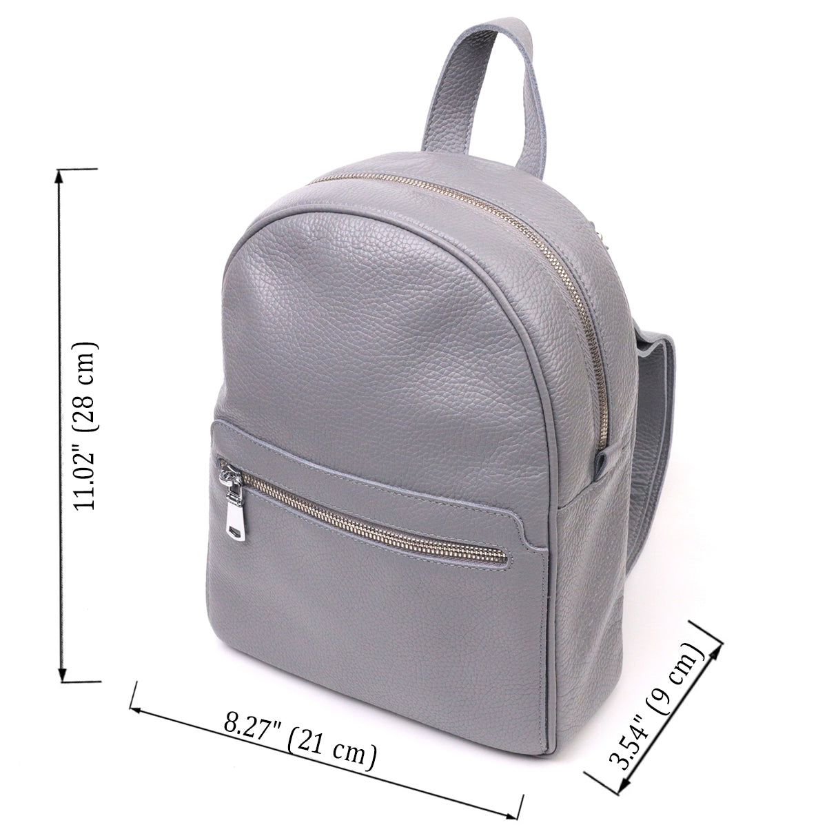 Leather Women's Backpack SHVIGEL 16308 in Grey - Made from Natural Leather