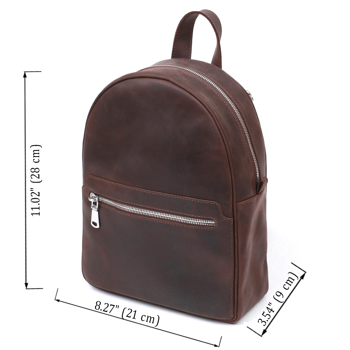 Vintage Women's Backpack SHVIGEL 16314 Brown Natural Leather Design