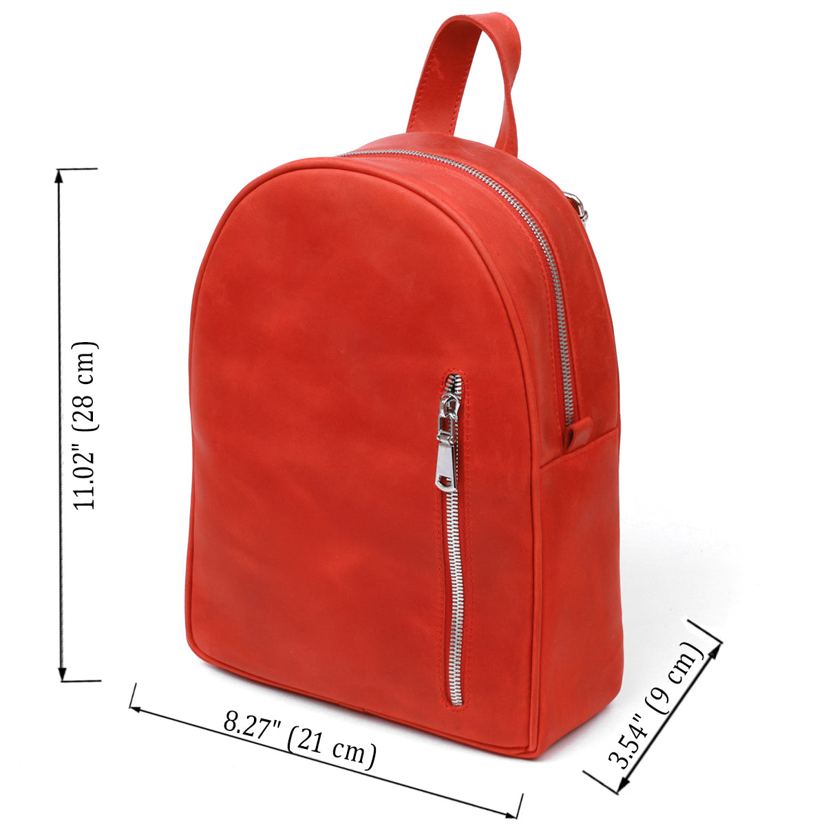 Vintage Leather Women's Backpack by SHVIGEL 16327 in Red - Made in Ukraine, Genuine Leather