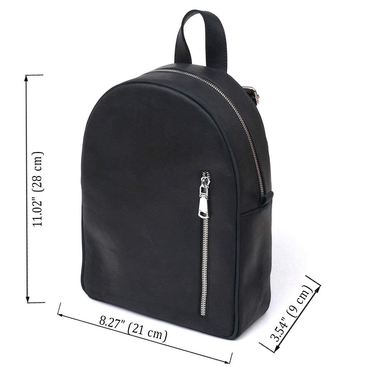 Universal Vintage Women's Backpack SHVIGEL 16328 Black Genuine Leather, Ukraine Made