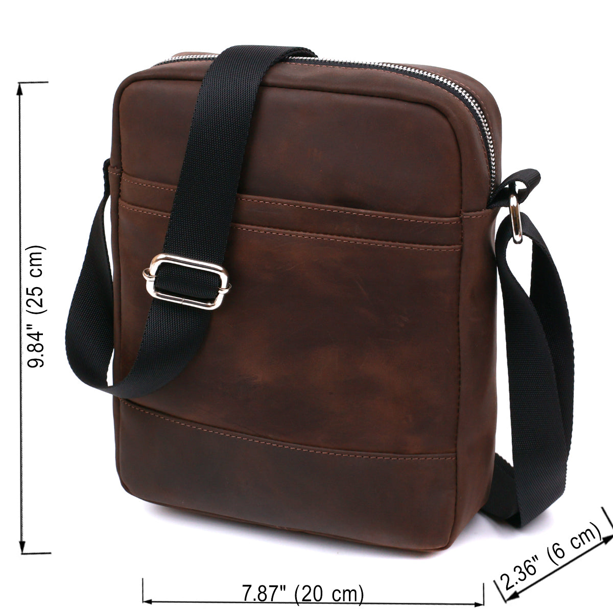 Vintage Leather Men's Bag SHVIGEL 16332 Brown - Genuine Leather Made in Ukraine