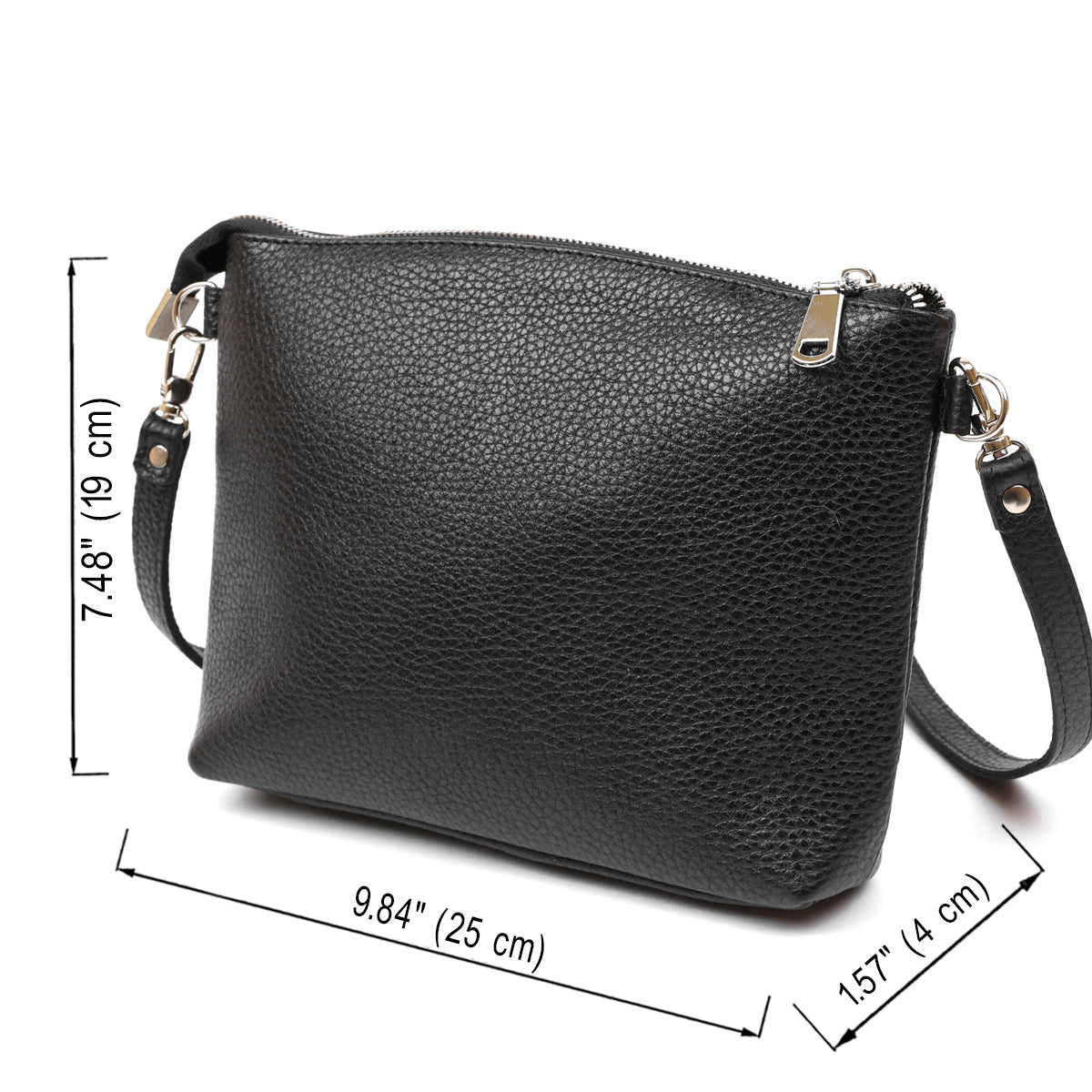 Women's Crossbody Bag SHVIGEL 16341 Black Leather - Stylish Natural Skin Design