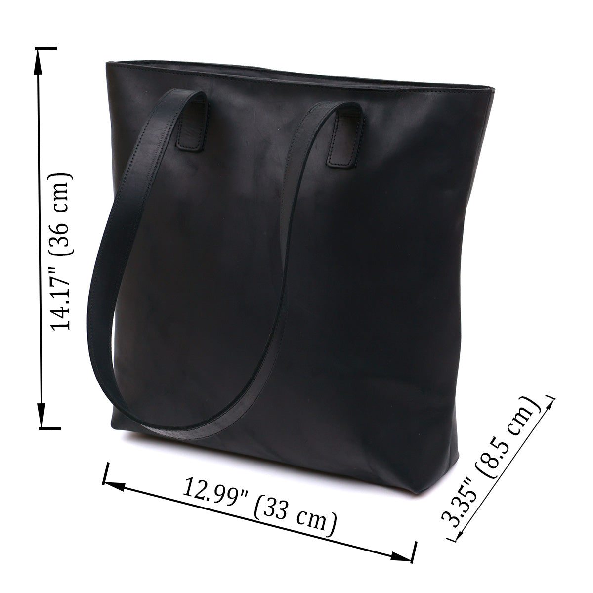 Vintage Leather Handbag SHVIGEL 16347 Black Ukrainian Natural Leather Material