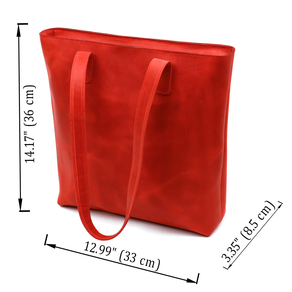 Vintage Bright Red Leather Bag by SHVIGEL 16348 – Made in Ukraine, Genuine Leather