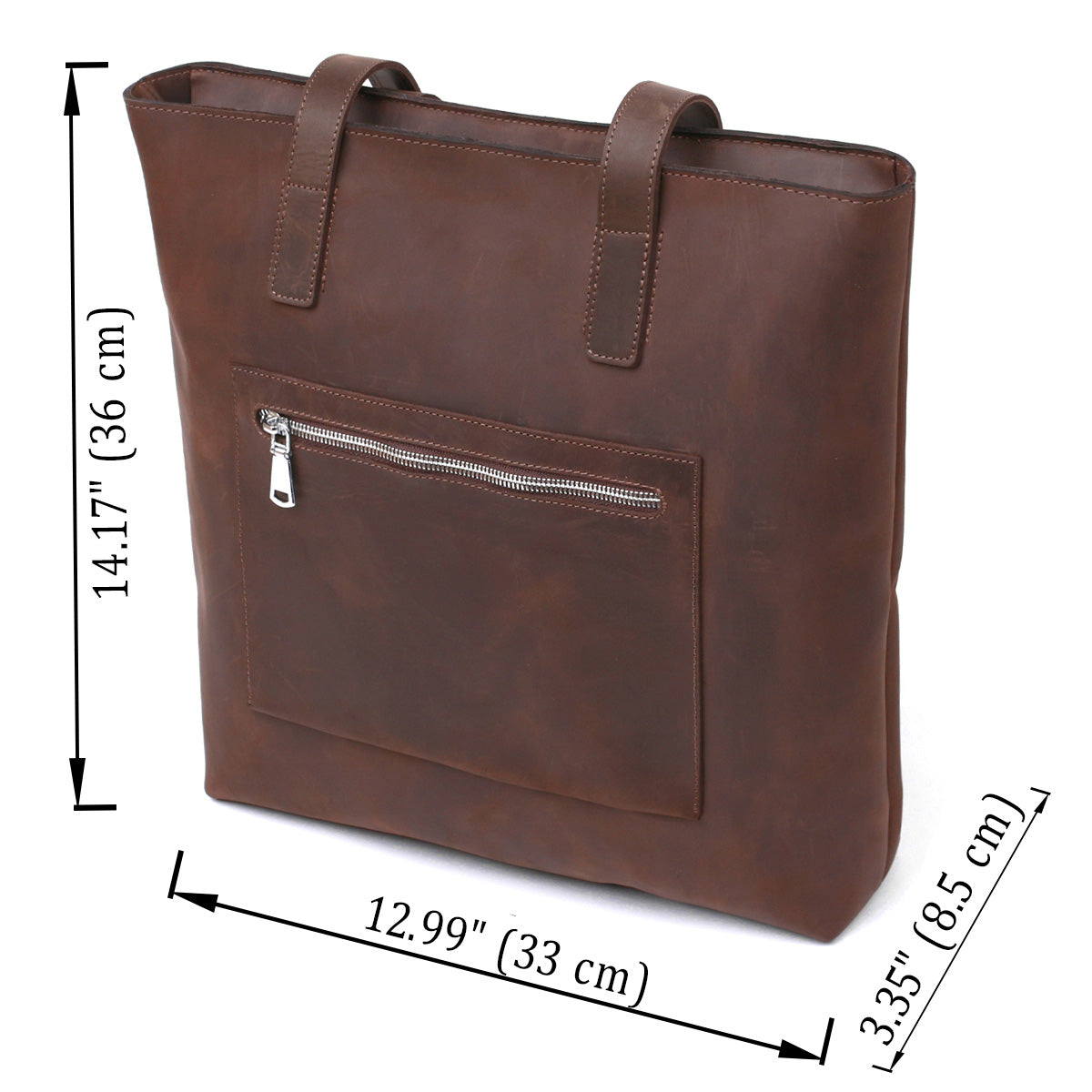 Vintage Women's Leather Shopper Bag SHVIGEL 16349 Brown Natural Leather