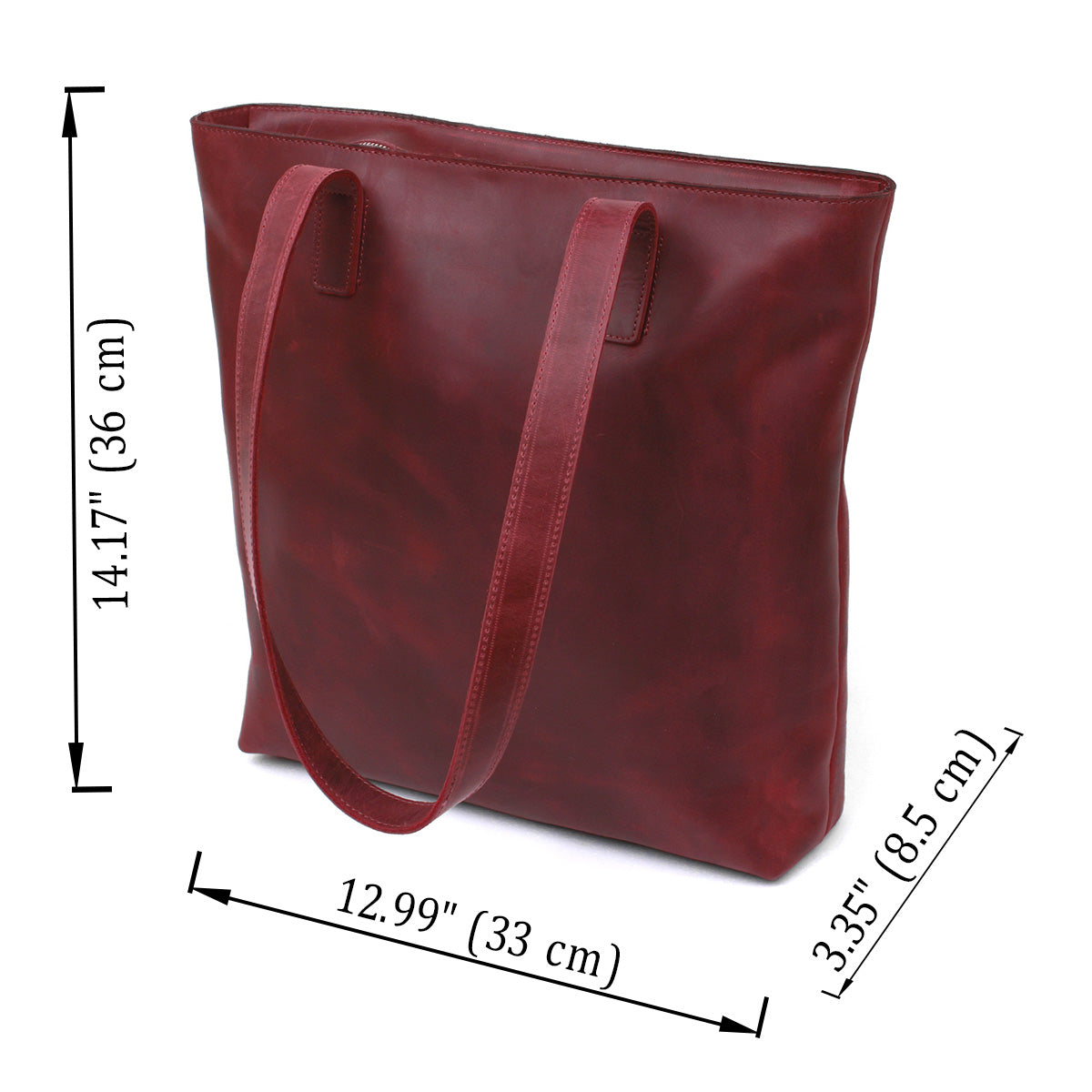 Vintage Women's Shopper Bag SHVIGEL 16350 Burgundy - Genuine Leather from Ukraine