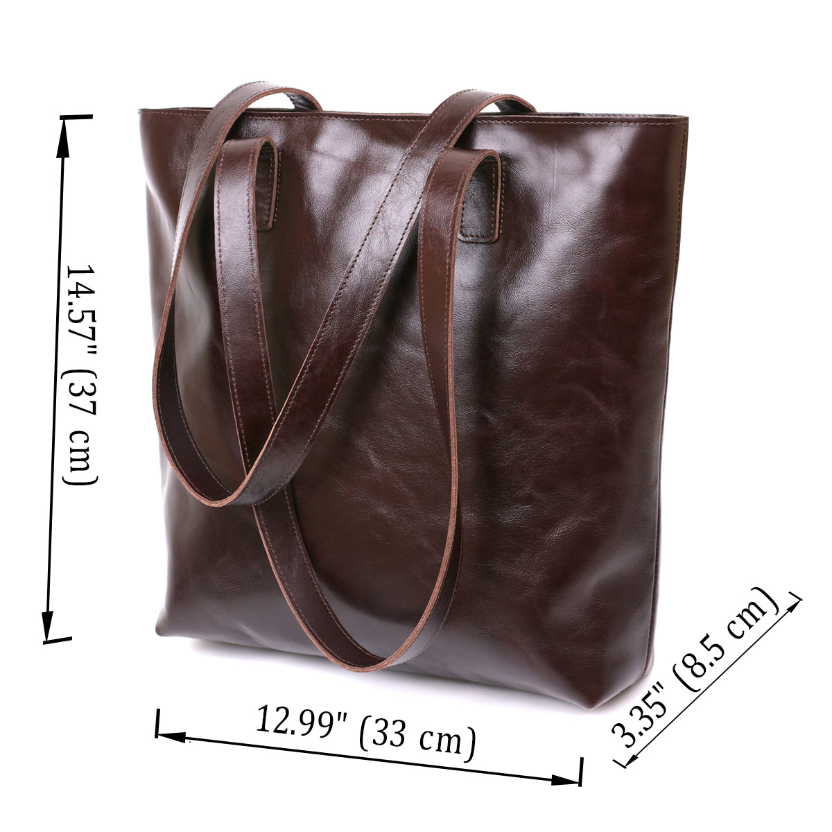 Leather Women's Tote Bag SHVIGEL 16370 Brown Natural Leather Ukrainian Craftsmanship