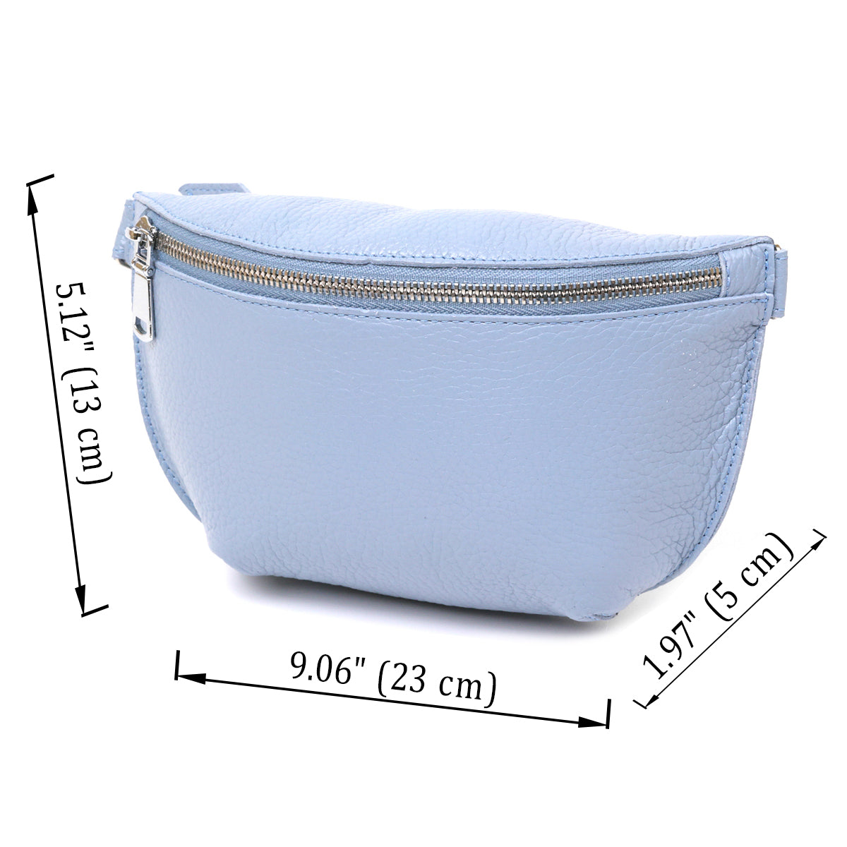 Comfortable SHVIGEL Leather Women's Belt Bag 16374 in Blue - Made in Ukraine