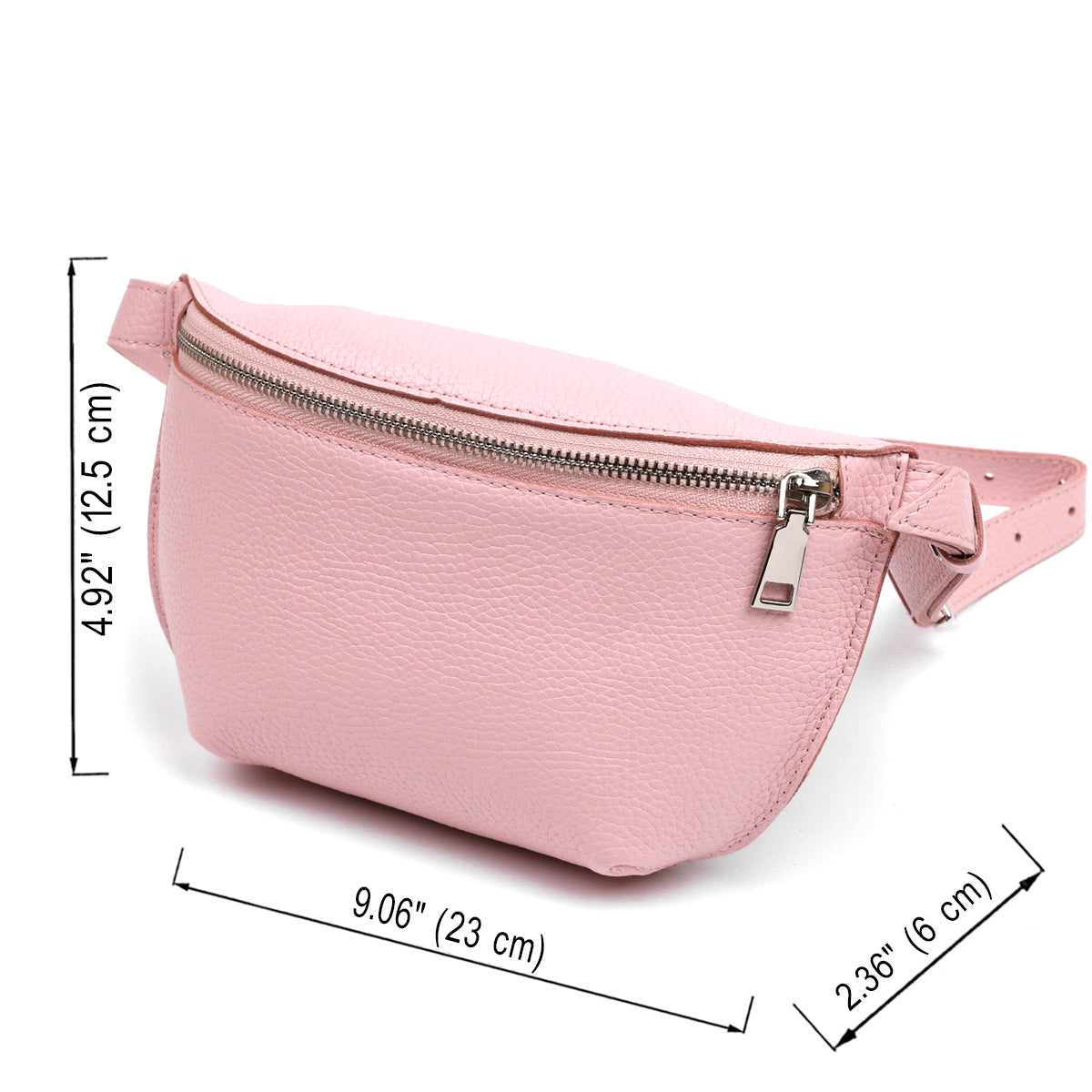 Women's Leather Banana Bag SHVIGEL 16375 Pink Natural Leather Durable Design