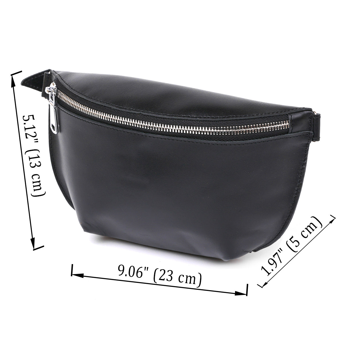 Leather Universal Women's Fanny Pack SHVIGEL 16383 Black Genuine Leather