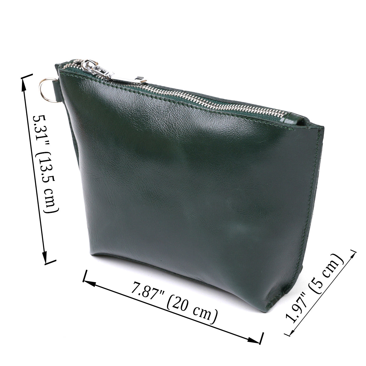 Practical Women's Leather Cosmetic Bag SHVIGEL 16411 Green Genuine Leather