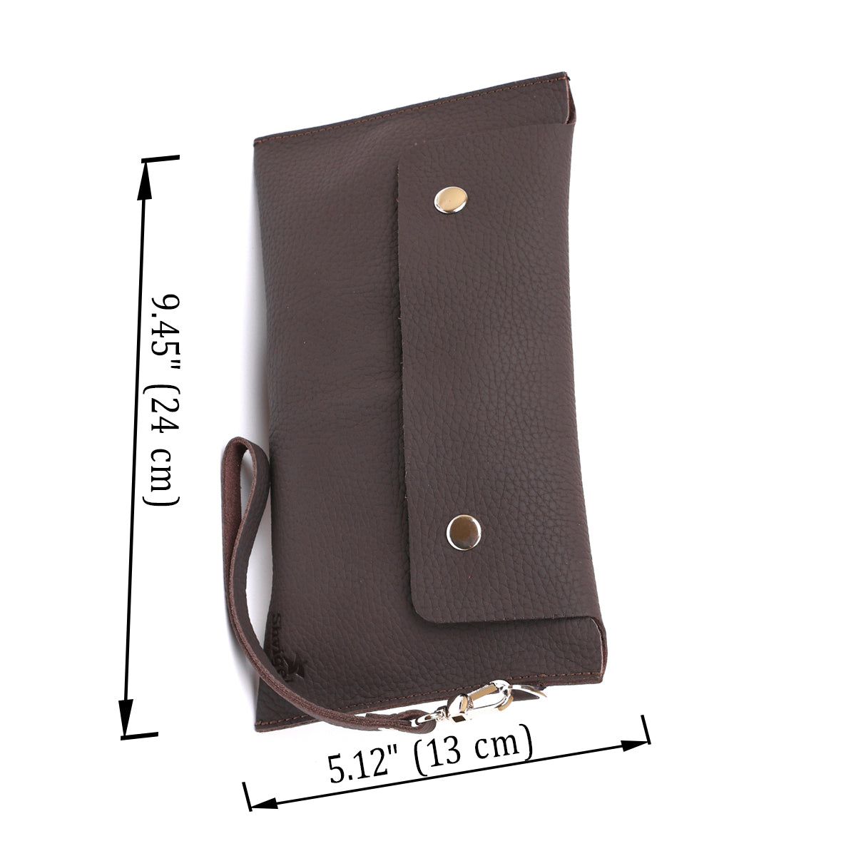 Leather Matte Travel Cosmetic Bag SHVIGEL 16418 Brown Natural Leather Design