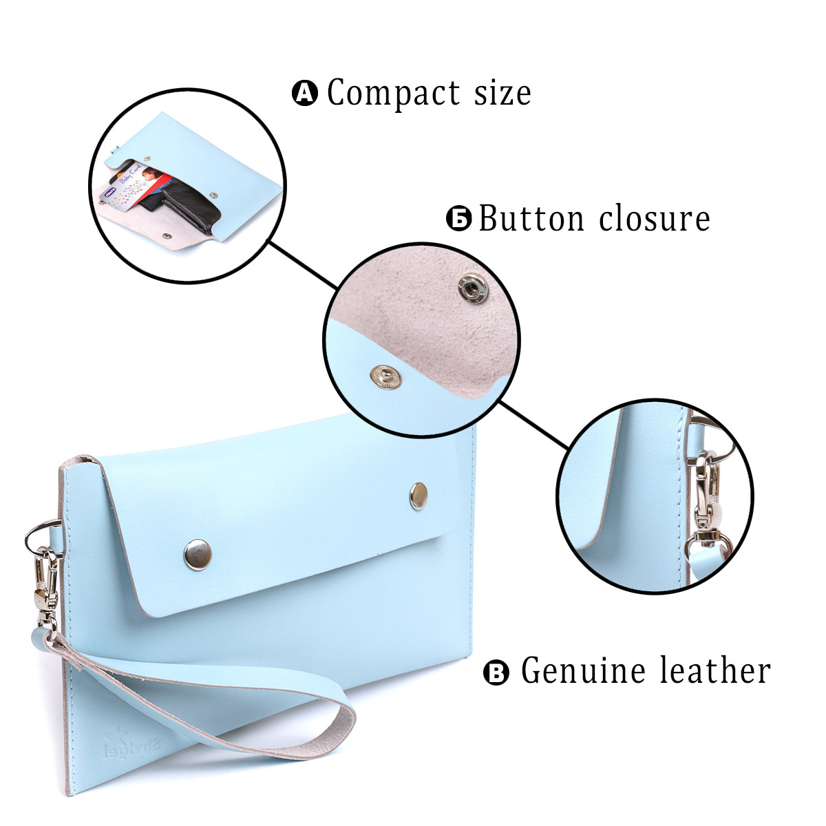 Leather Women's Travel Cosmetic Bag SHVIGEL 16424 Blue Genuine Leather Quality