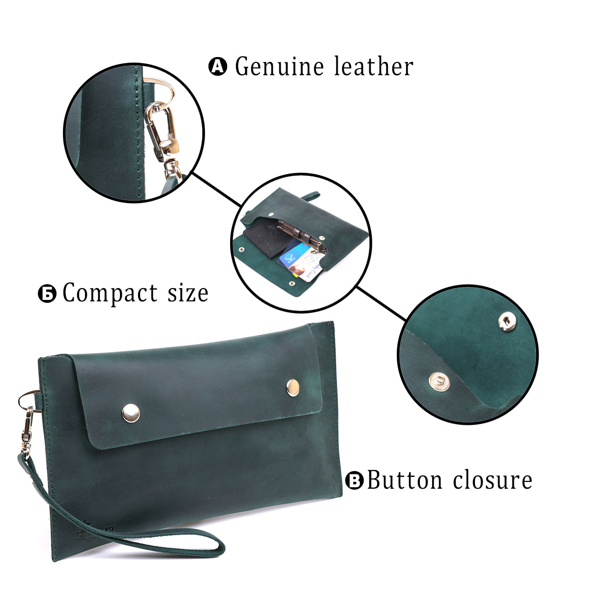 Vintage Matte Women's Travel Cosmetic Bag SHVIGEL 16430 Green Made of Genuine Leather