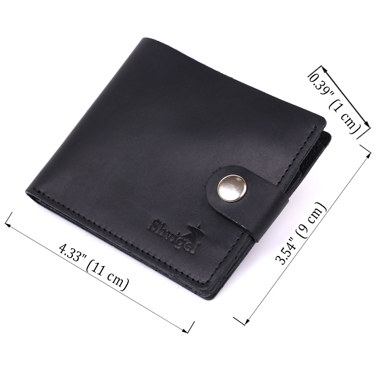 Men's Leather Wallet SHVIGEL 16432 Black, Crafted from Premium Natural Leather, Ukraine