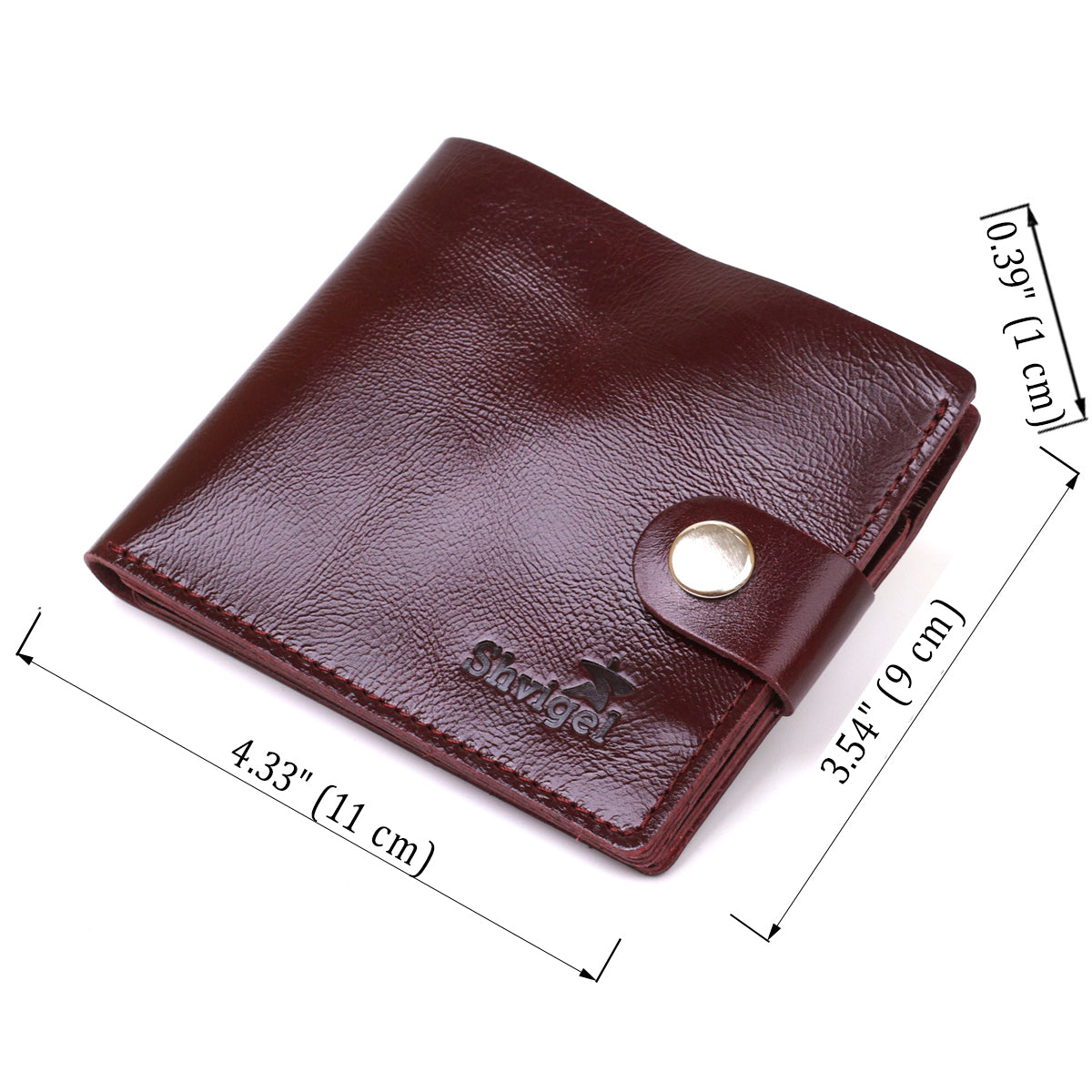 Stylish Leather Wallet SHVIGEL 16442 Burgundy Natural Leather Quality Finish