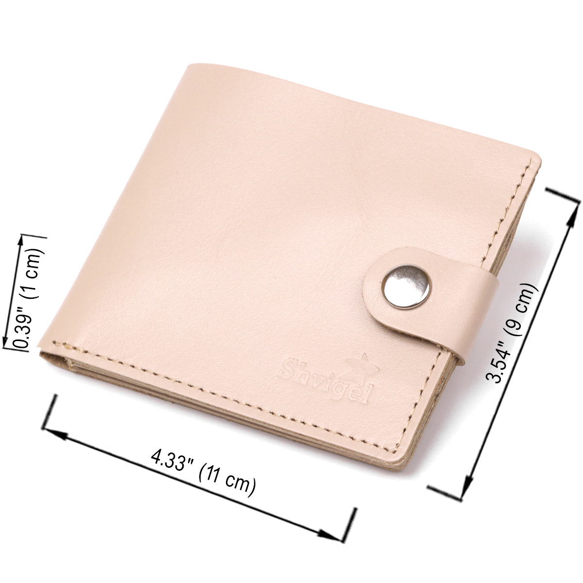 Stylish Leather Wallet SHVIGEL 16447 Beige Natural Leather Made in Ukraine