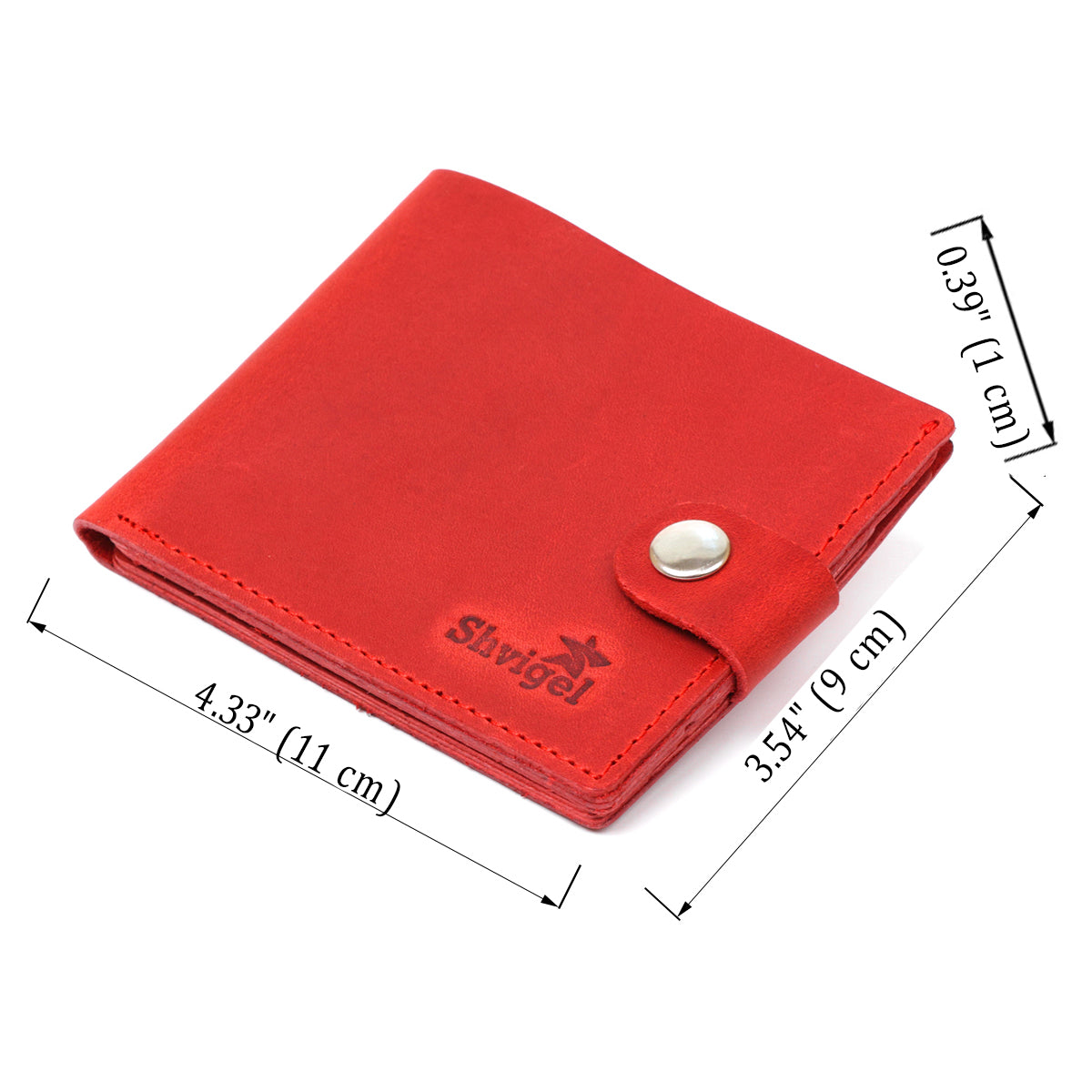 Small Vintage Women's Wallet SHVIGEL 16455 Red Genuine Leather from Ukraine