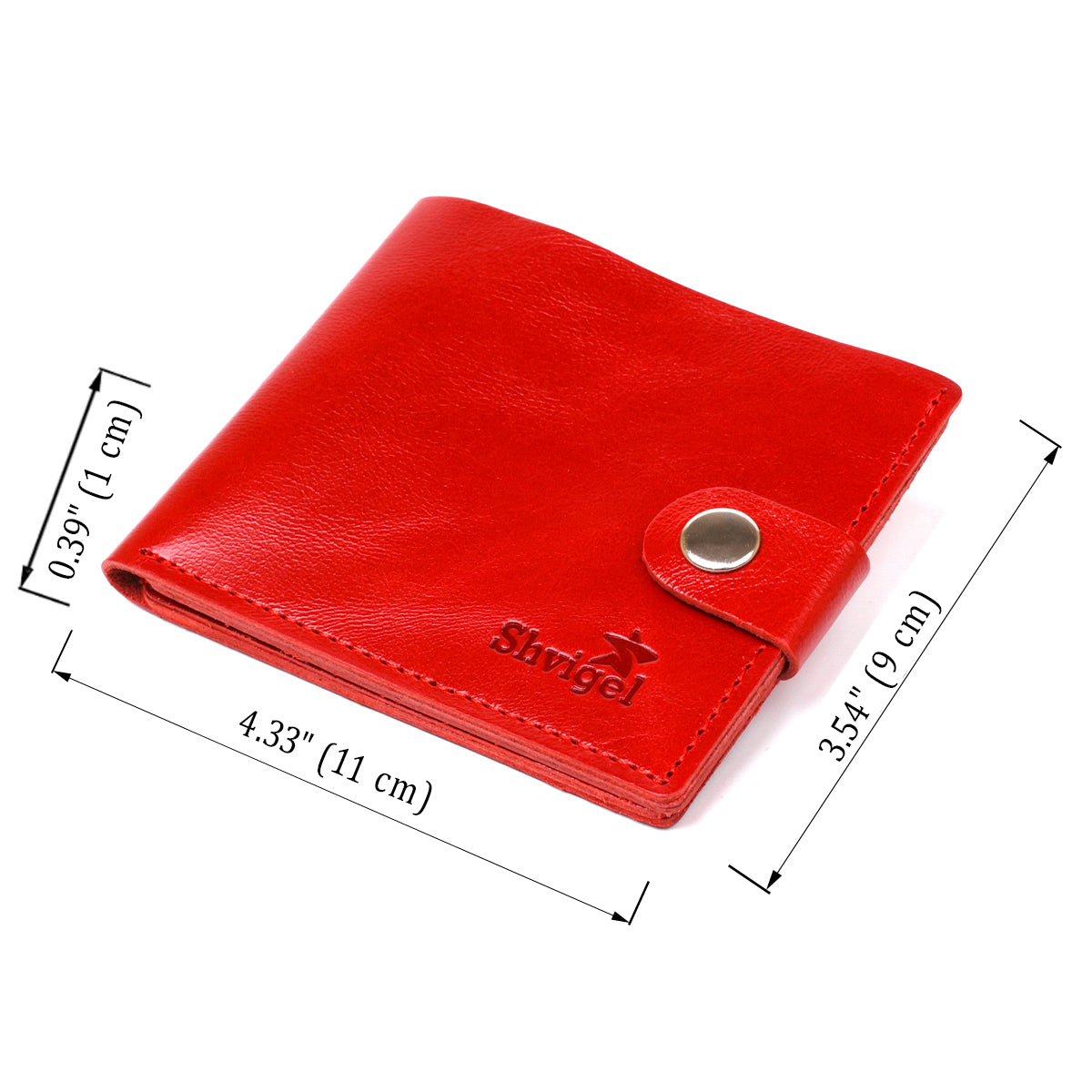 Small Leather Wallet for Women by SHVIGEL 16461 Red, Made from Natural Leather, Ukraine