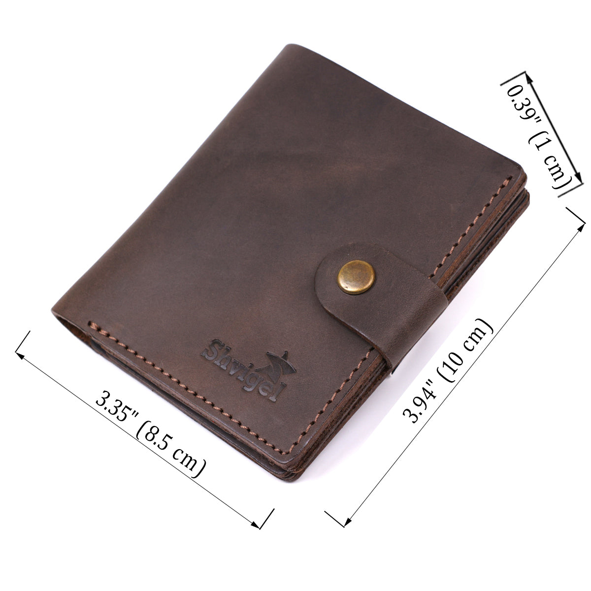 Leather Men's Wallet SHVIGEL 16475 Brown Premium Natural Leather - Ukrainian Craftsmanship